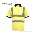 Polo d&#39;uniforme de sécurité réfléchissant jaune à séchage rapide